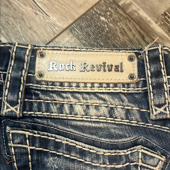 Rock Revival Distressed Blue Jean Shorts size 24 - Picture 2 of 5